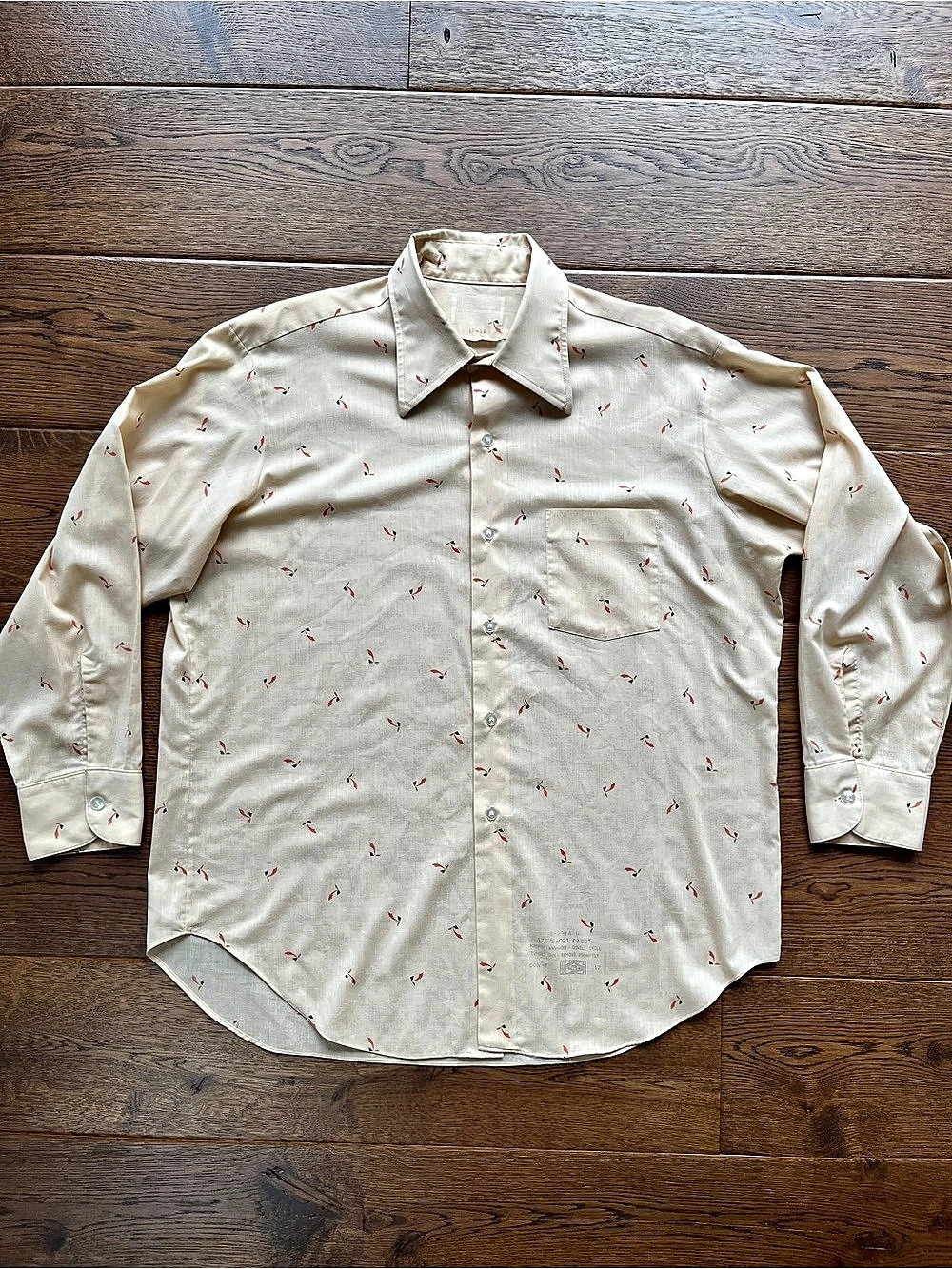 Vintage 70s Men's Printed Button-Down Shirt